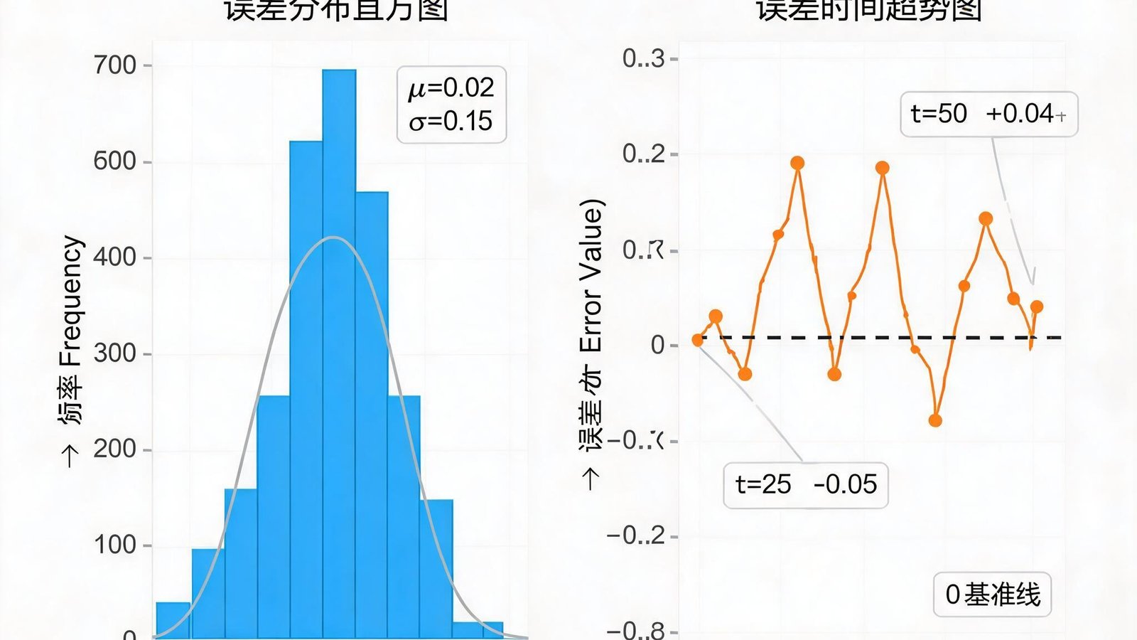 预测回测误差分析图表，显示误差分布与趋势
